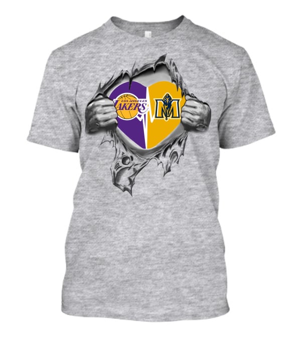 Los Angeles Lakers Murray State Racers Heart T-Shirt