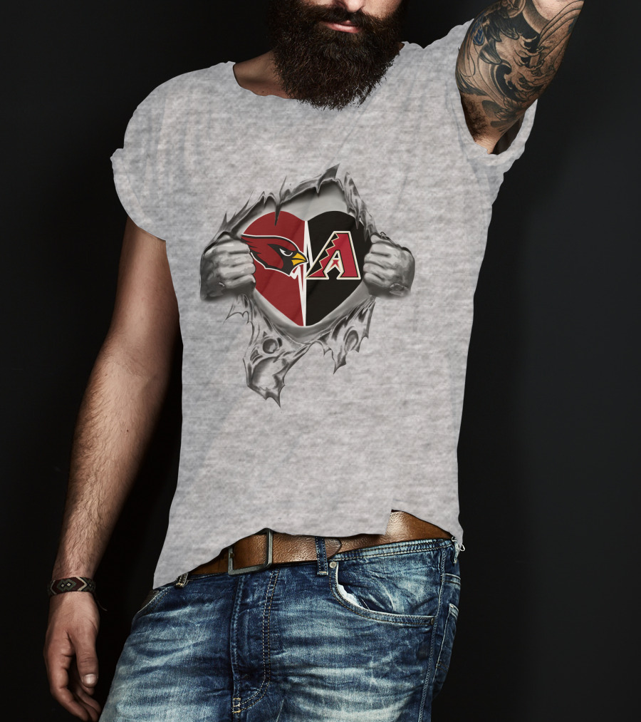 Cardinals Arizona Diamondbacks Heart Fan Pride T-Shirt