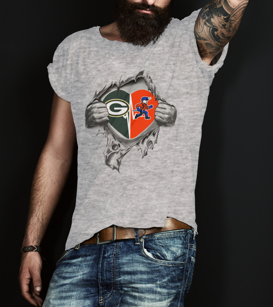 Packers Platteville Pioneers Heart Dual T-Shirt