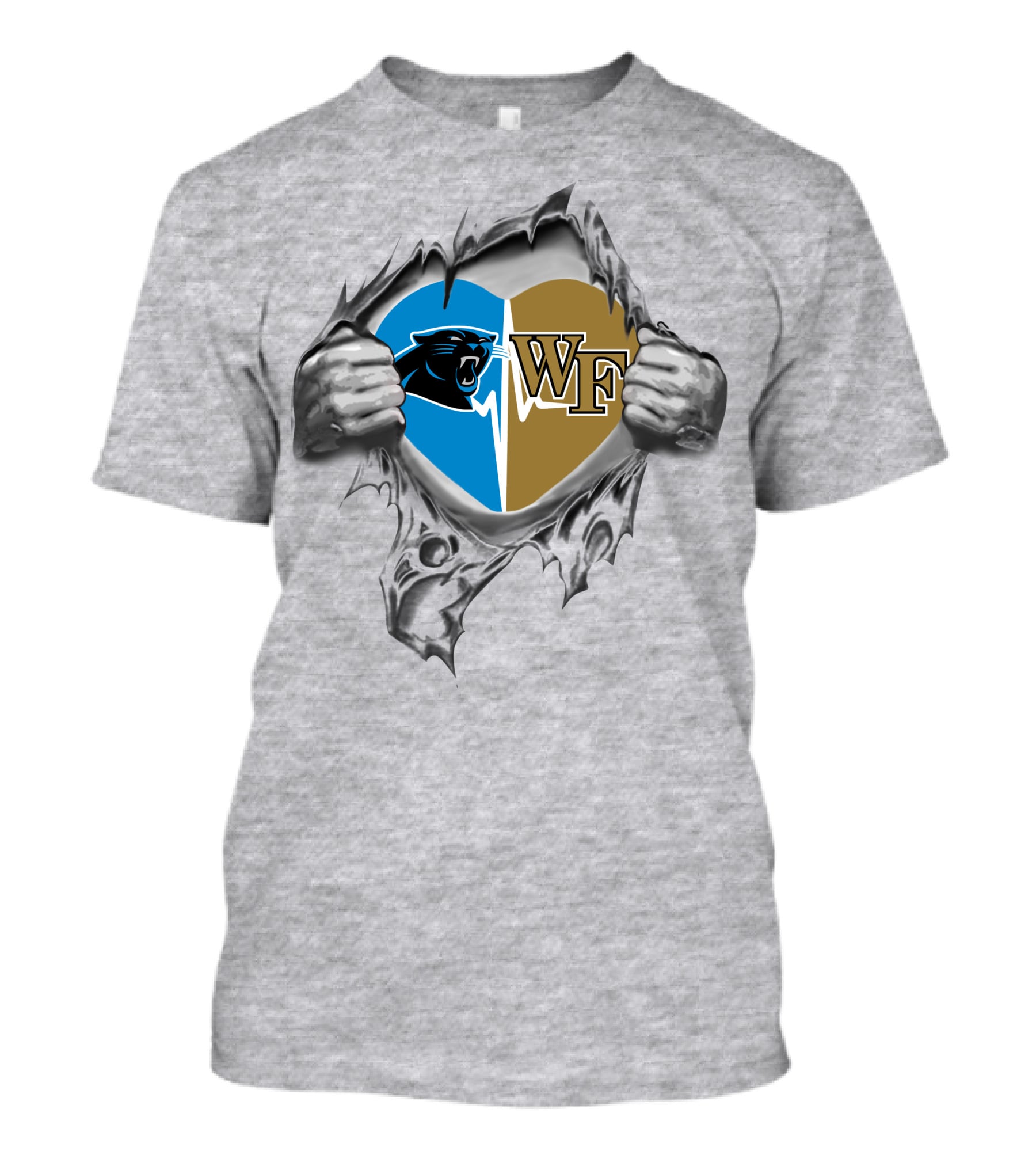 Panthers Wake Forest Heart Divided Loyalty 181 T-Shirt