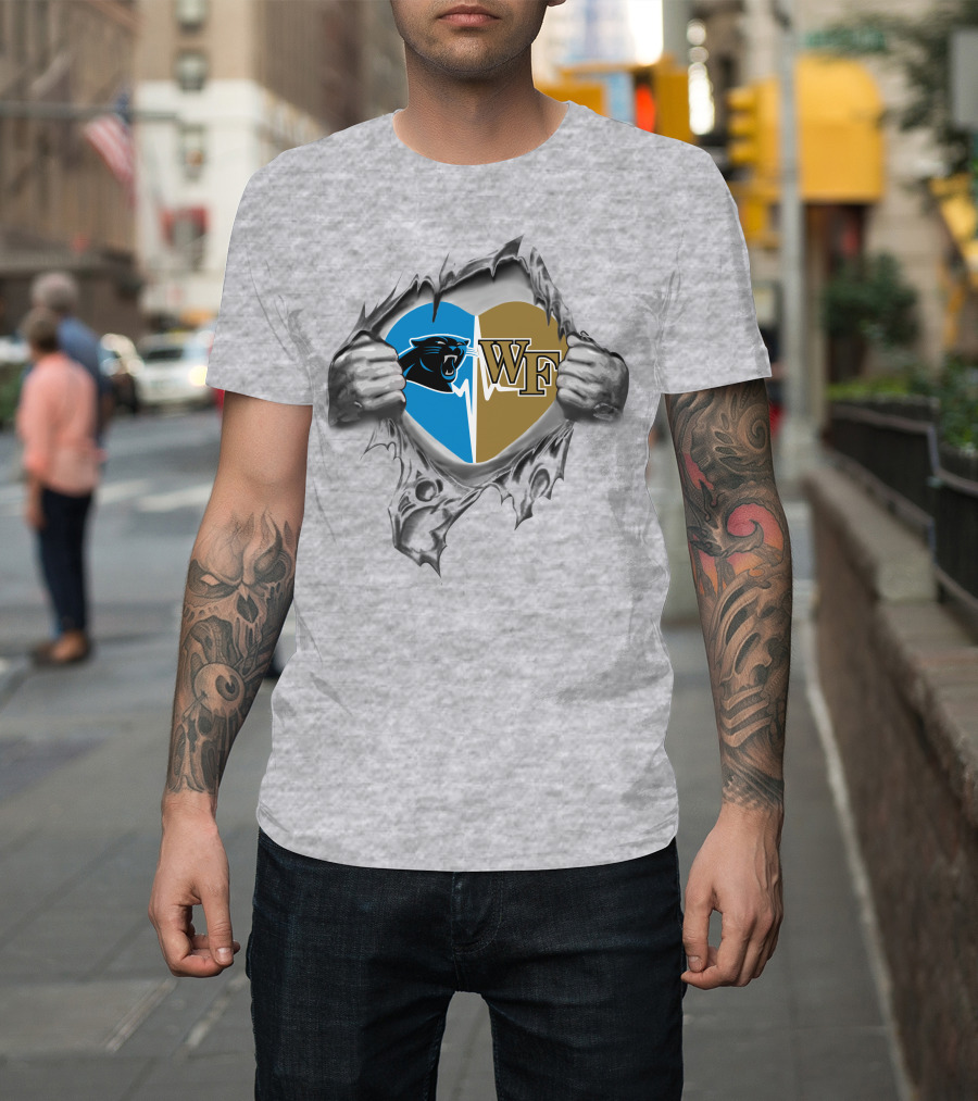Panthers Wake Forest Heart Divided Loyalty 181 T-Shirt