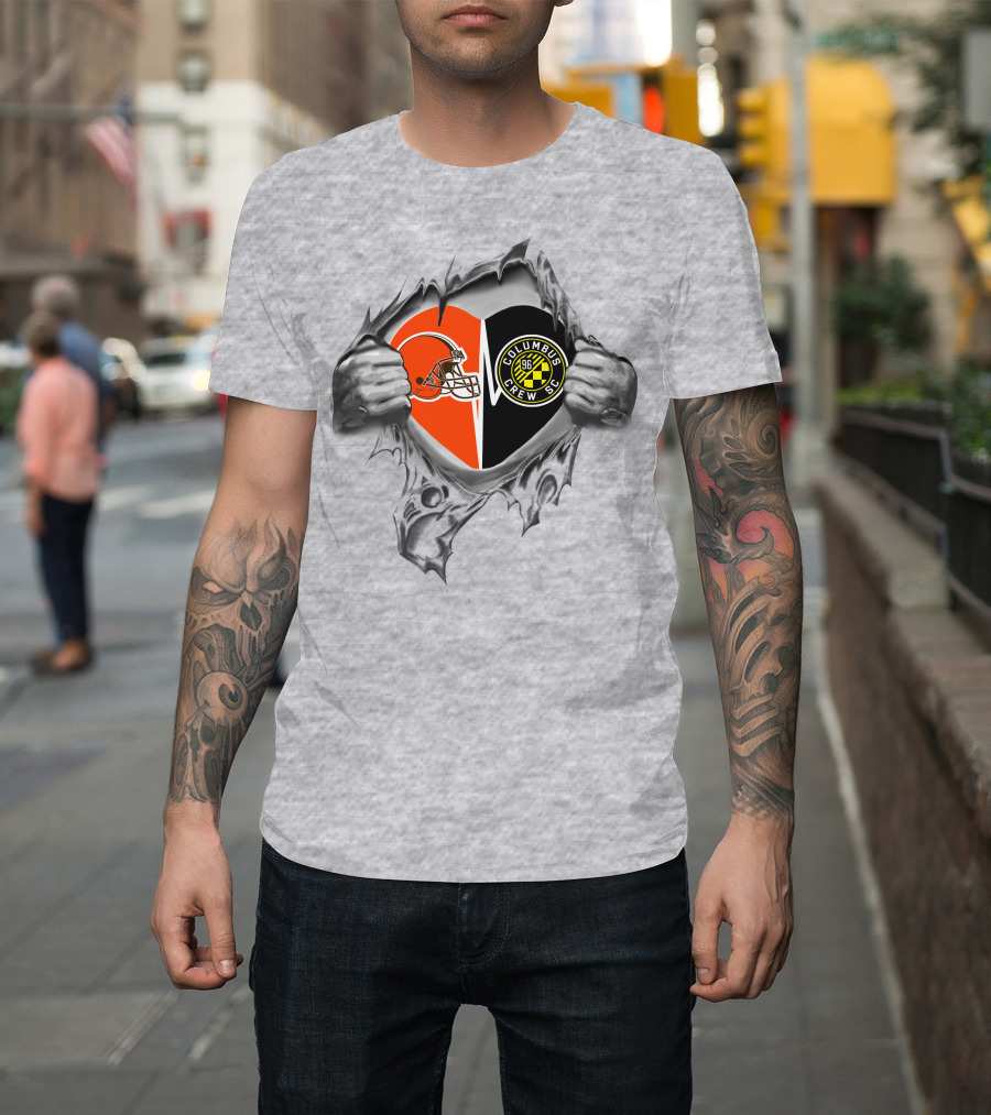 Browns Columbus Crew Sc Heart Logo Fans Football Soccer Passion T-Shirt
