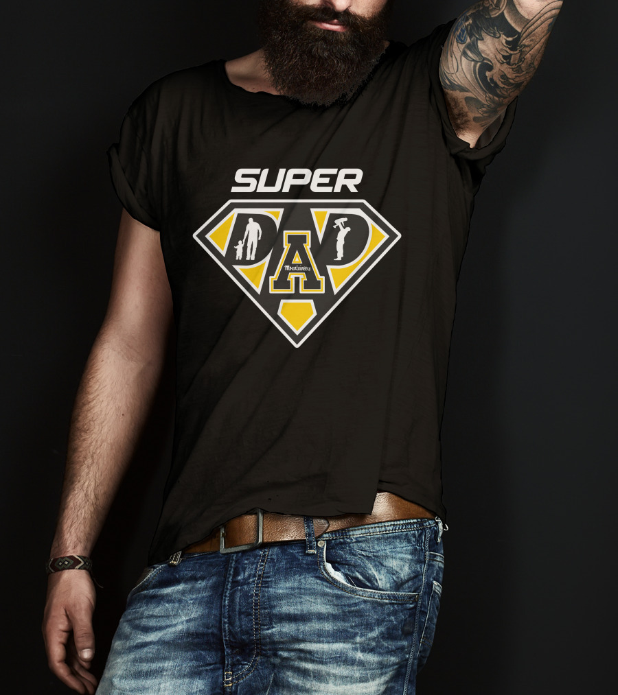 Appalachian State Mountaineers Super Dad A Logo Silhouette T-Shirt