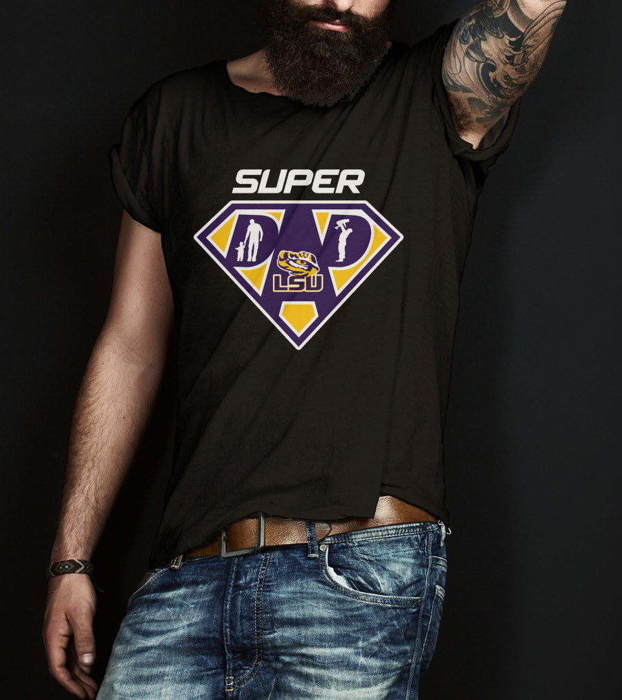 Lsu Tigers Super Dad Hero Icon T-Shirt