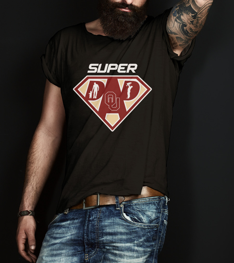 Super Oklahoma Sooners Dad Graphic With Heroic Emblem And Ou T-Shirt