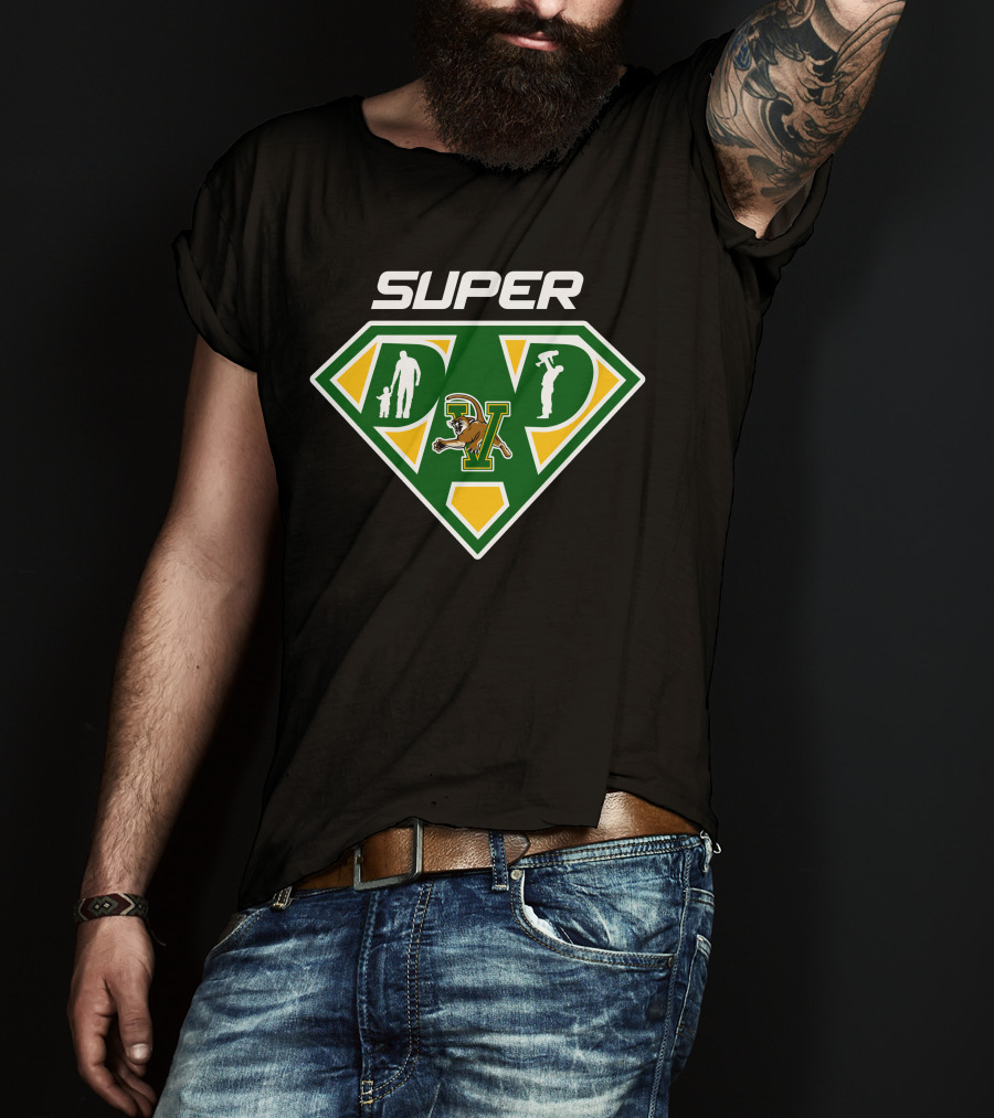 Vermont Catamounts Super Dad Hero Emblem With V T-Shirt