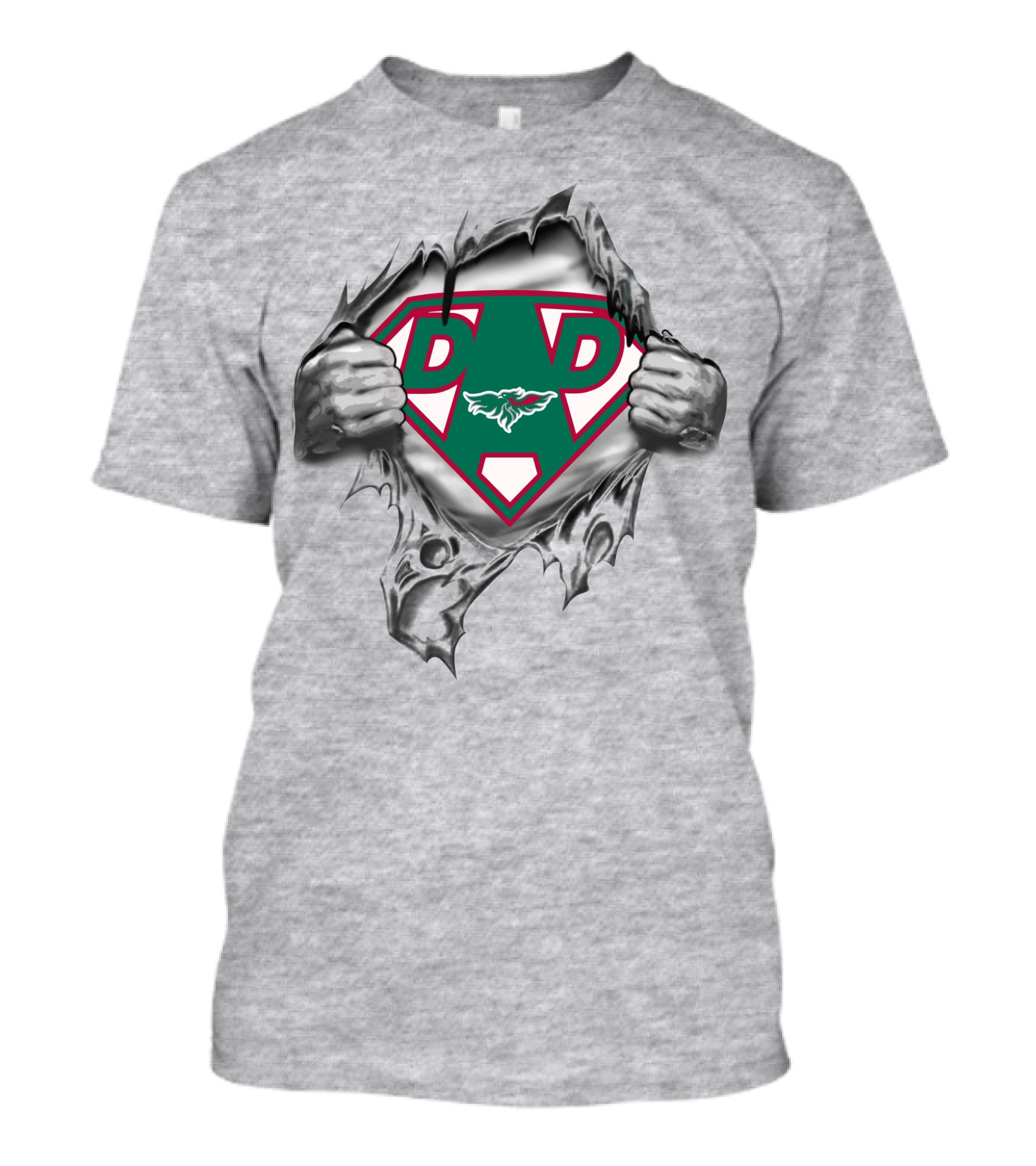 Green Bay Phoenix Super Dad 56 Hero Shield Rip T-Shirt