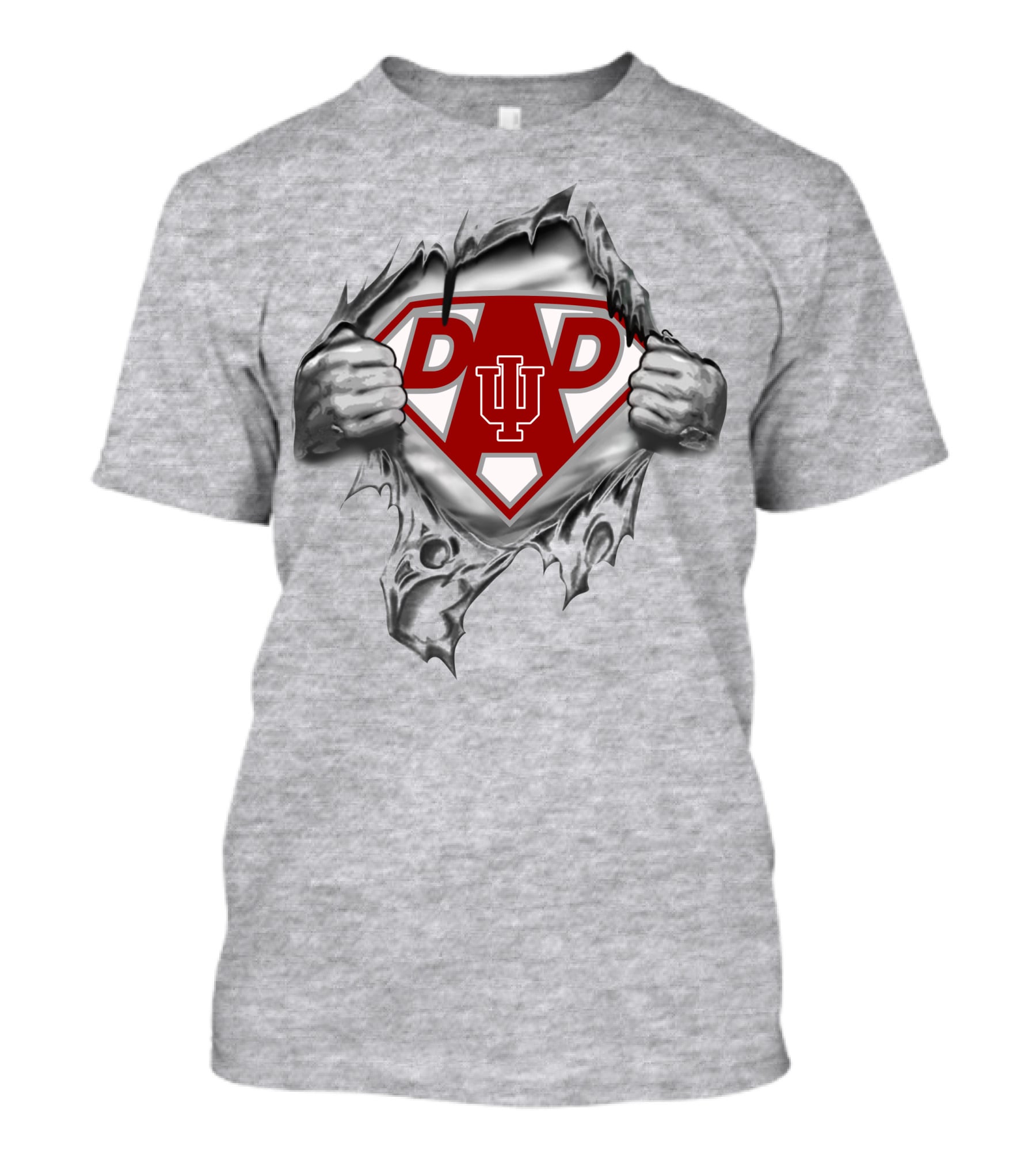 Indiana Hoosiers Super Dad With Iu Logo And Superman Symbol T-Shirt