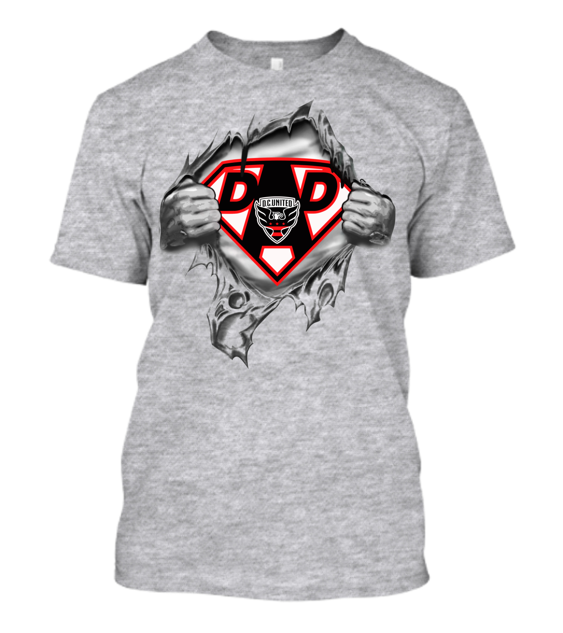 D.c. United Super Dad Shield With Emblem And Hands T-Shirt