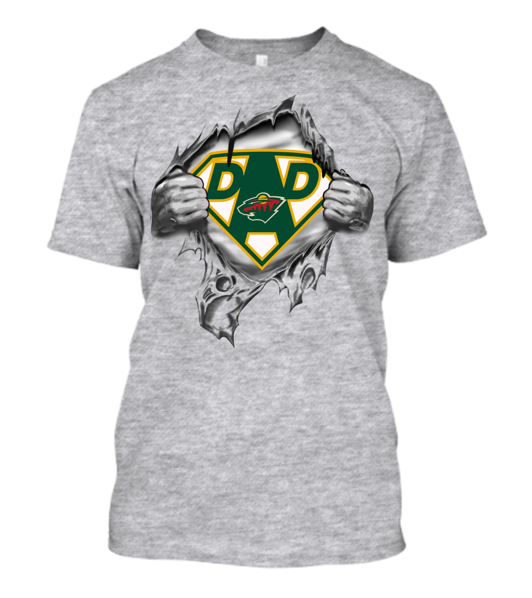 Minnesota Wild Super Dad Hockey Logo Hero T-Shirt