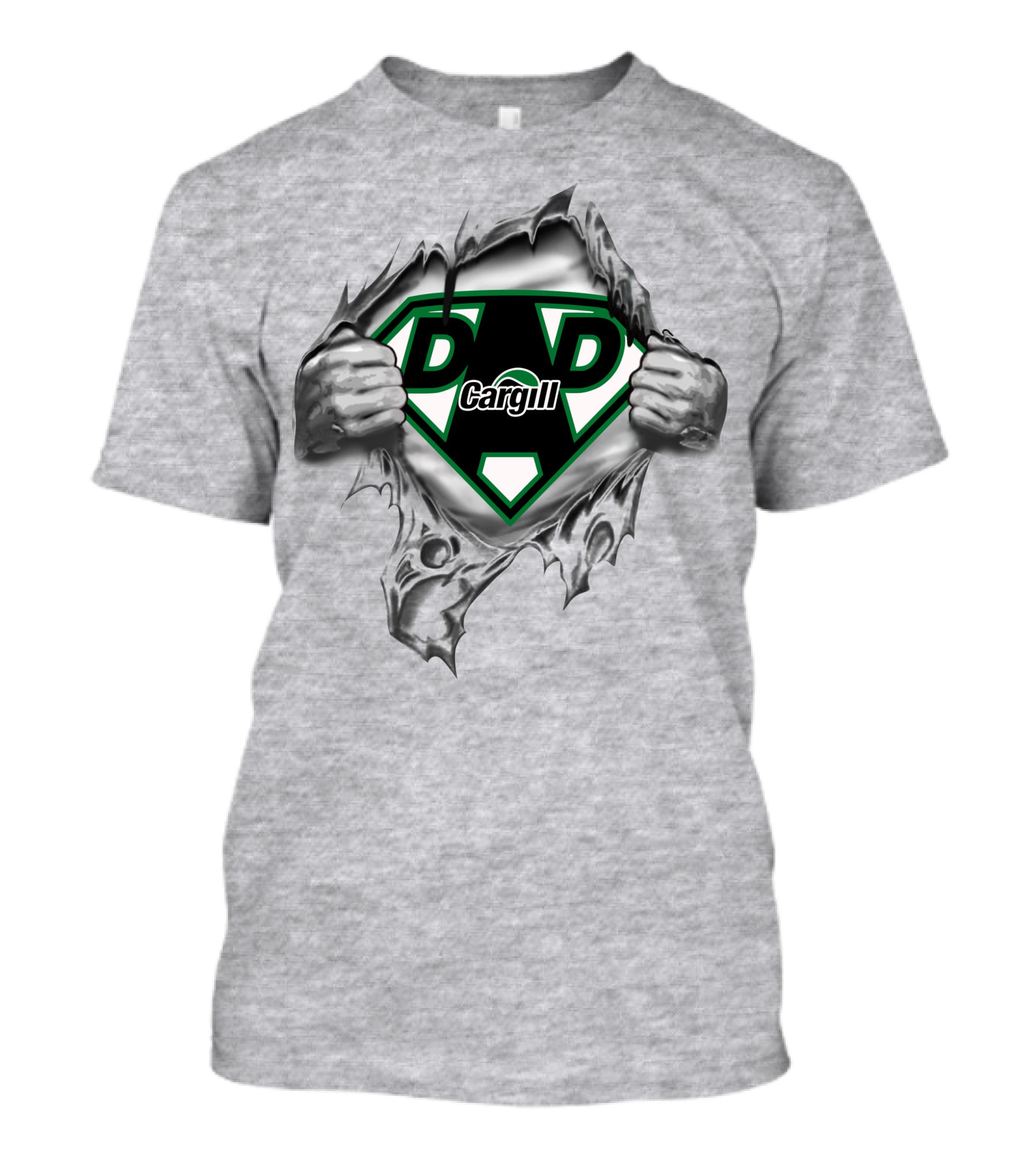 Cargill Super Dad Shield With Torn Design And Hands T-Shirt