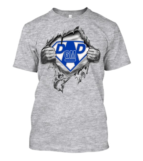 General Motors Super Dad Dgm Emblem And Torn T-Shirt