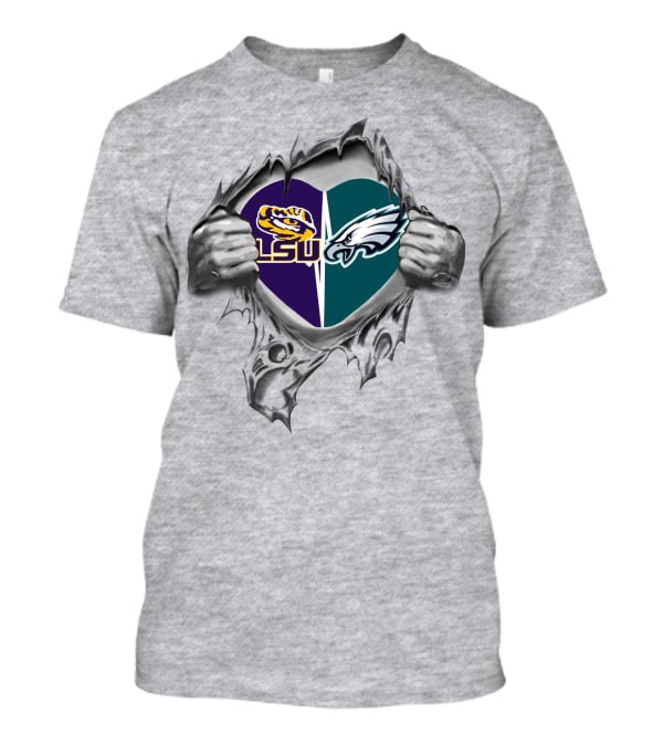 Lsu Tigers Philadelphia Eagles Heart Unbreakable Passion T-Shirt