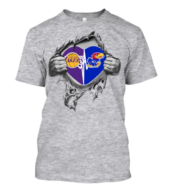 Los Angeles Lakers Kansas Jayhawks Heart T-Shirt