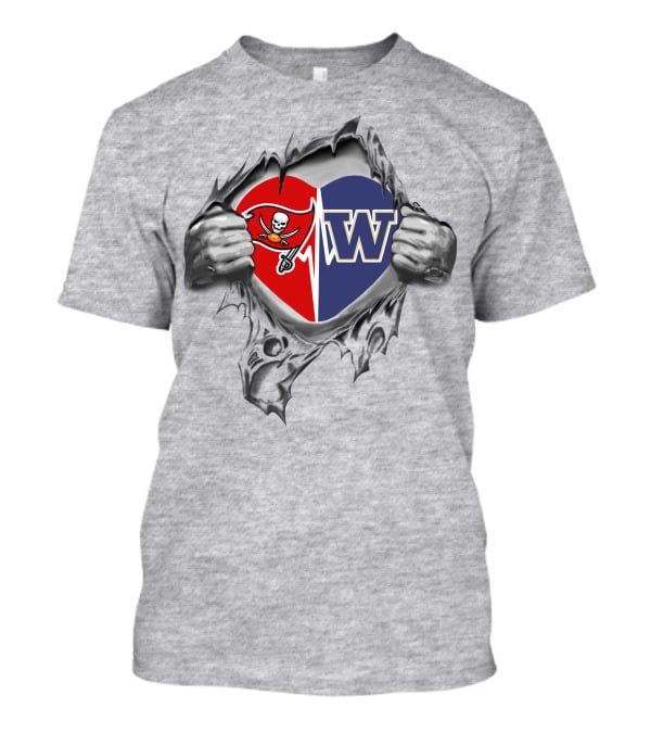 Buccaneers Washington Huskies Heart Logo Fusion T-Shirt