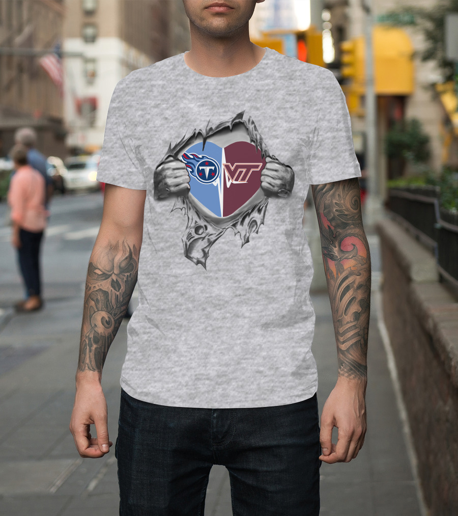 Titans Vt Hokies Heart T-Shirt