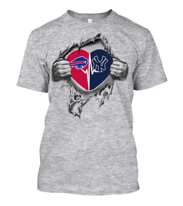 Buffalo Bills And New York Yankees Heart Fan Passion T-Shirt