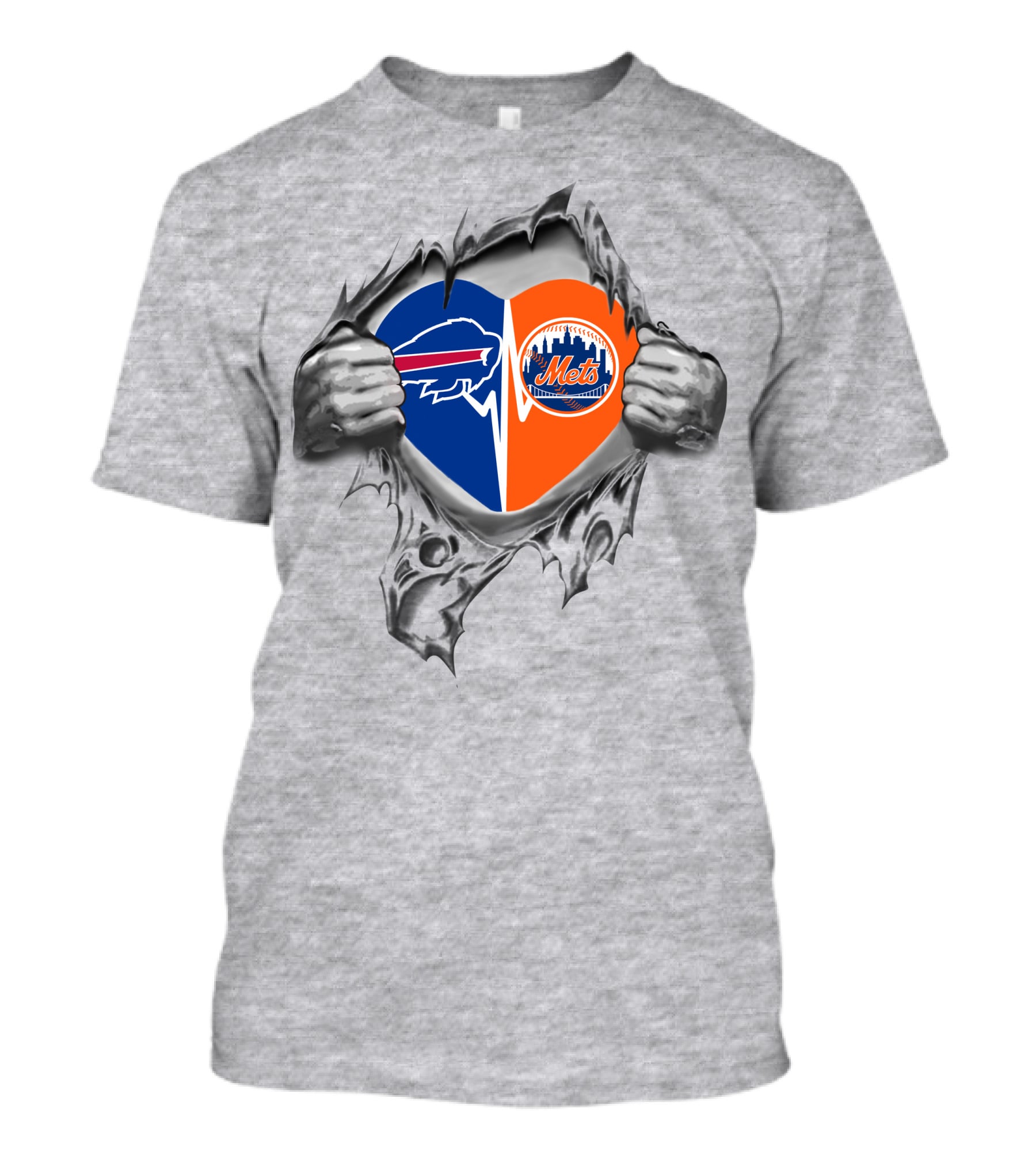 Buffalo Bills New York Mets Heart T-Shirt