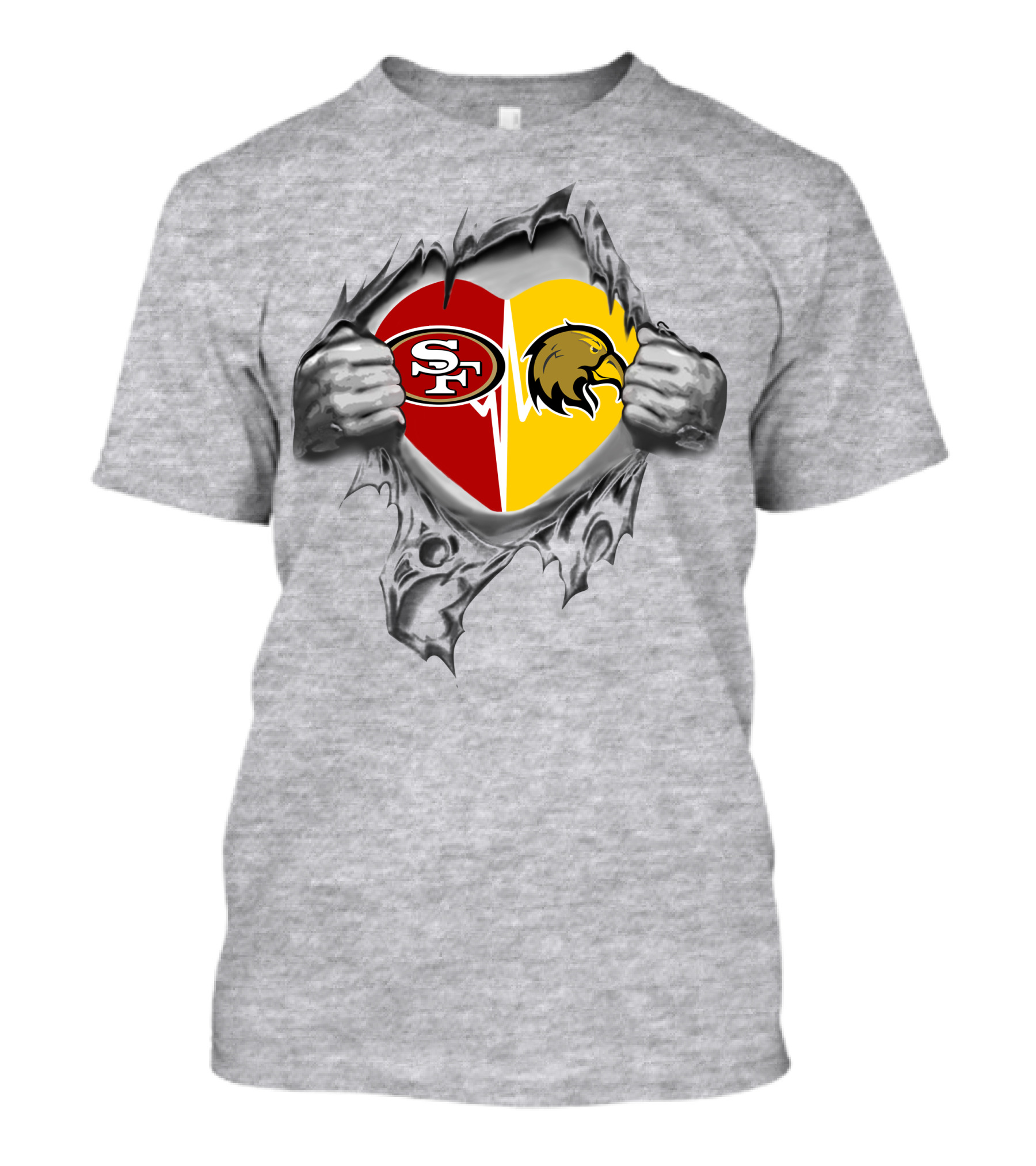 49ers Los Angeles Golden Eagles Heart T-Shirt