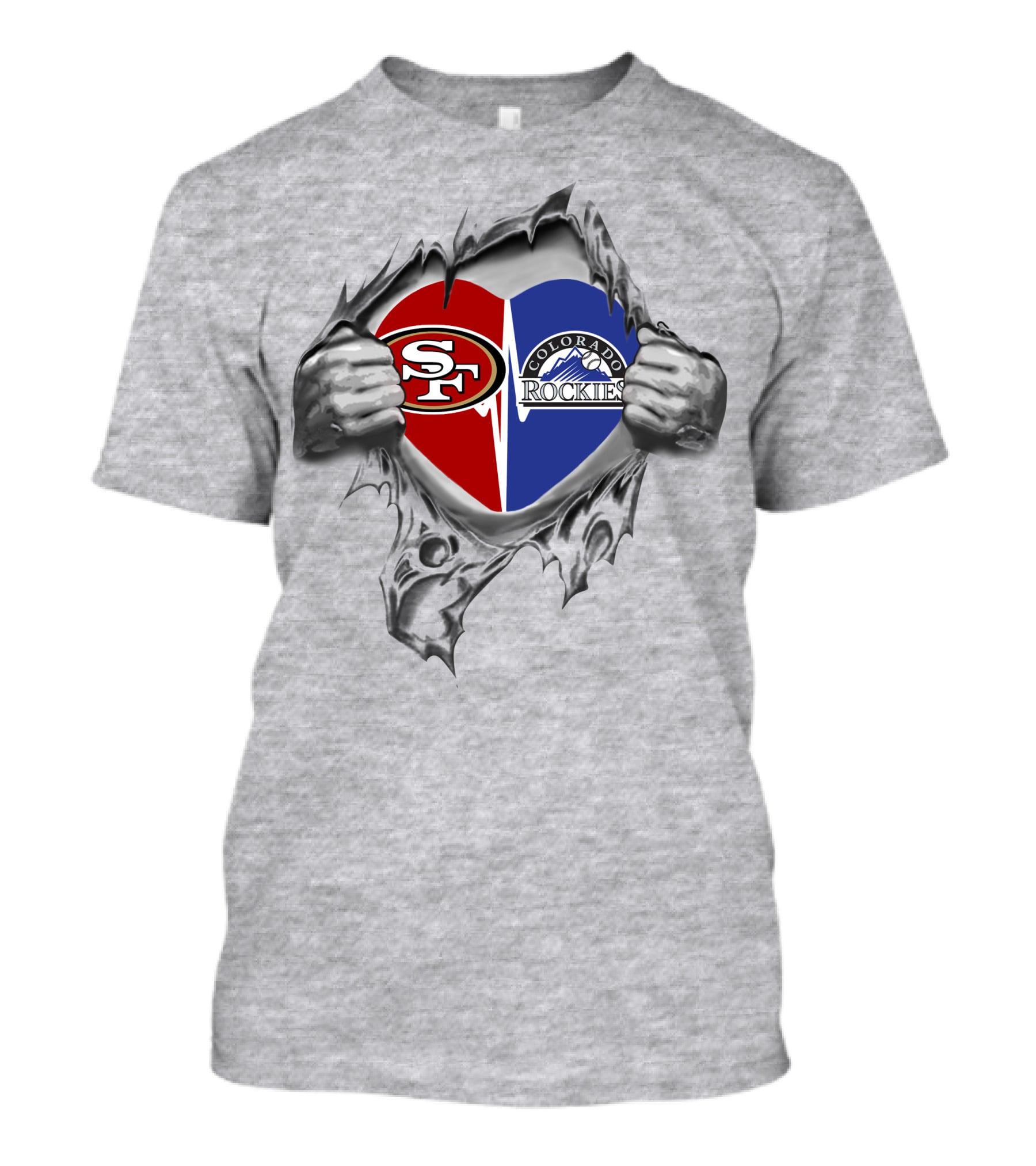 49ers Colorado Rockies Heart In My Heart Torn T-Shirt