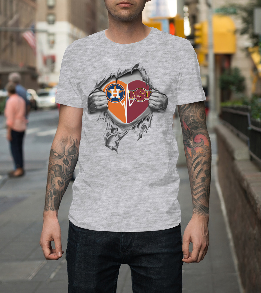 Astros Msu Heartbeat Rip T-Shirt