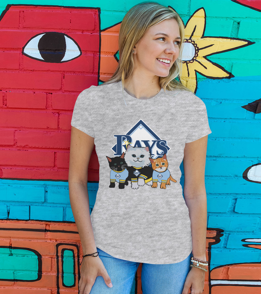 Rays Cats Wearing Team Jerseys Tampa Bay T-Shirt