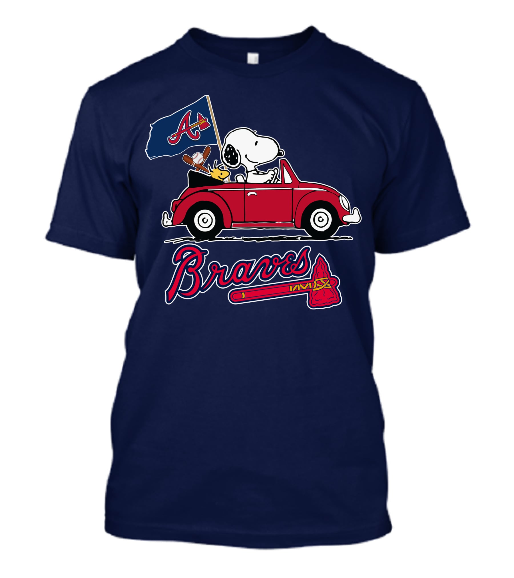 Atlanta Braves Snoopy Woodstocks Car Adventure T-Shirt