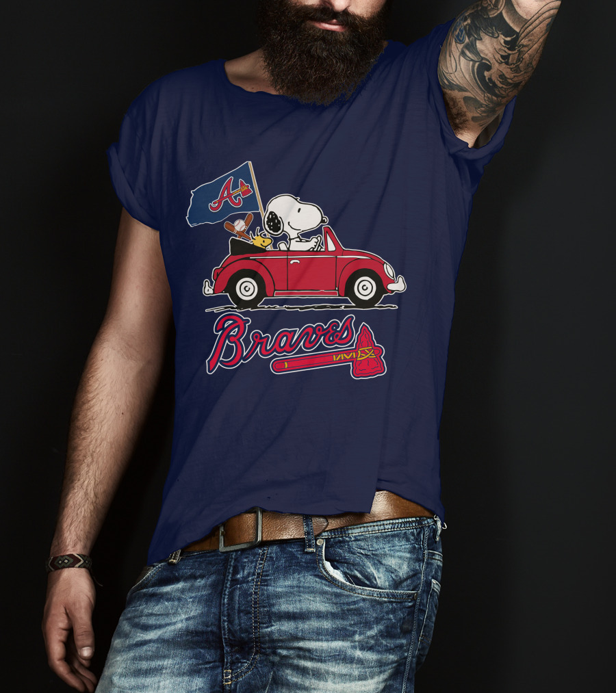 Atlanta Braves Snoopy Woodstocks Car Adventure T-Shirt