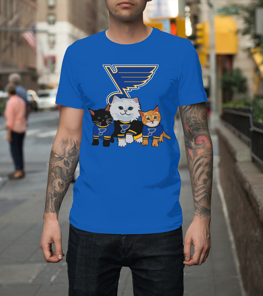 St Louis Blues Cats In Team Jerseys T-Shirt