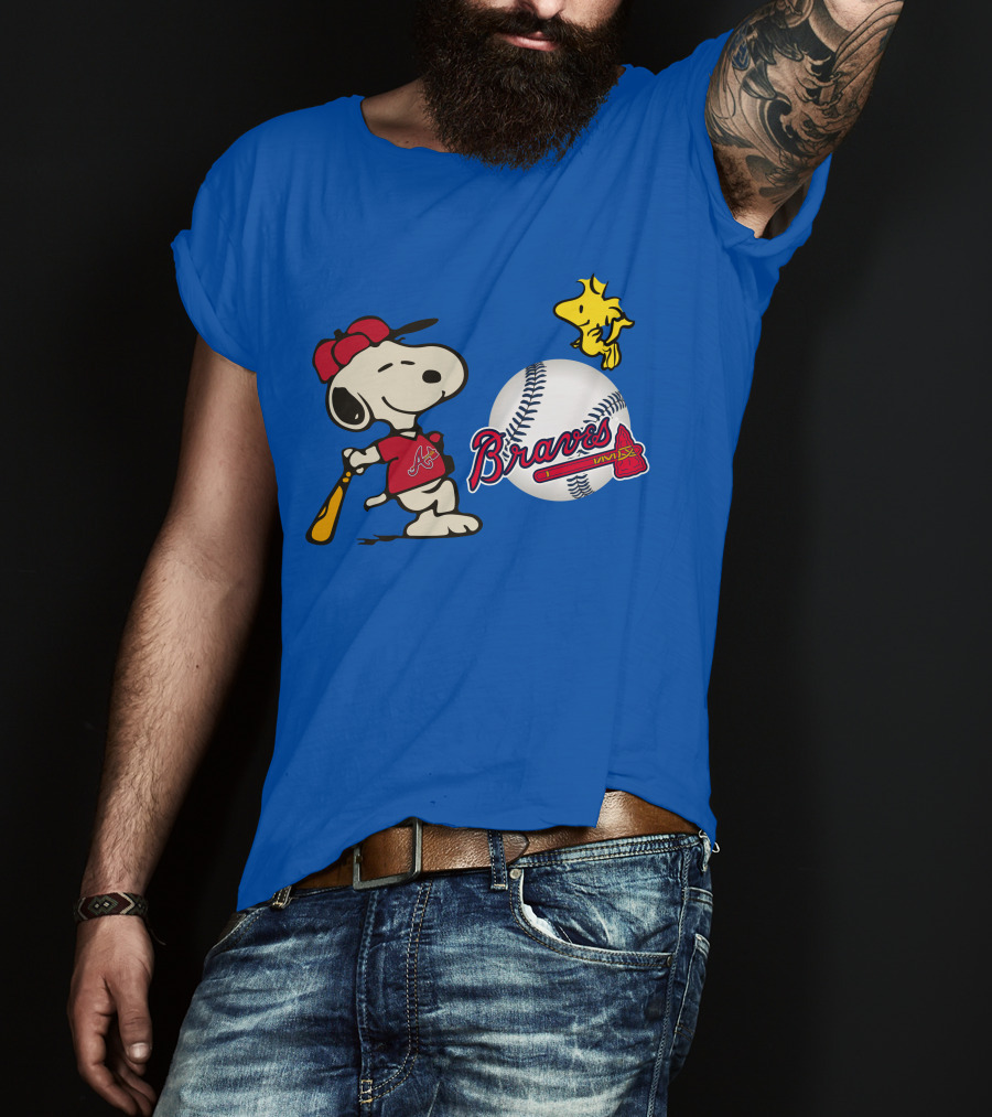 Braves Snoopy Woodstock Baseball Atlanta Peanuts T-Shirt
