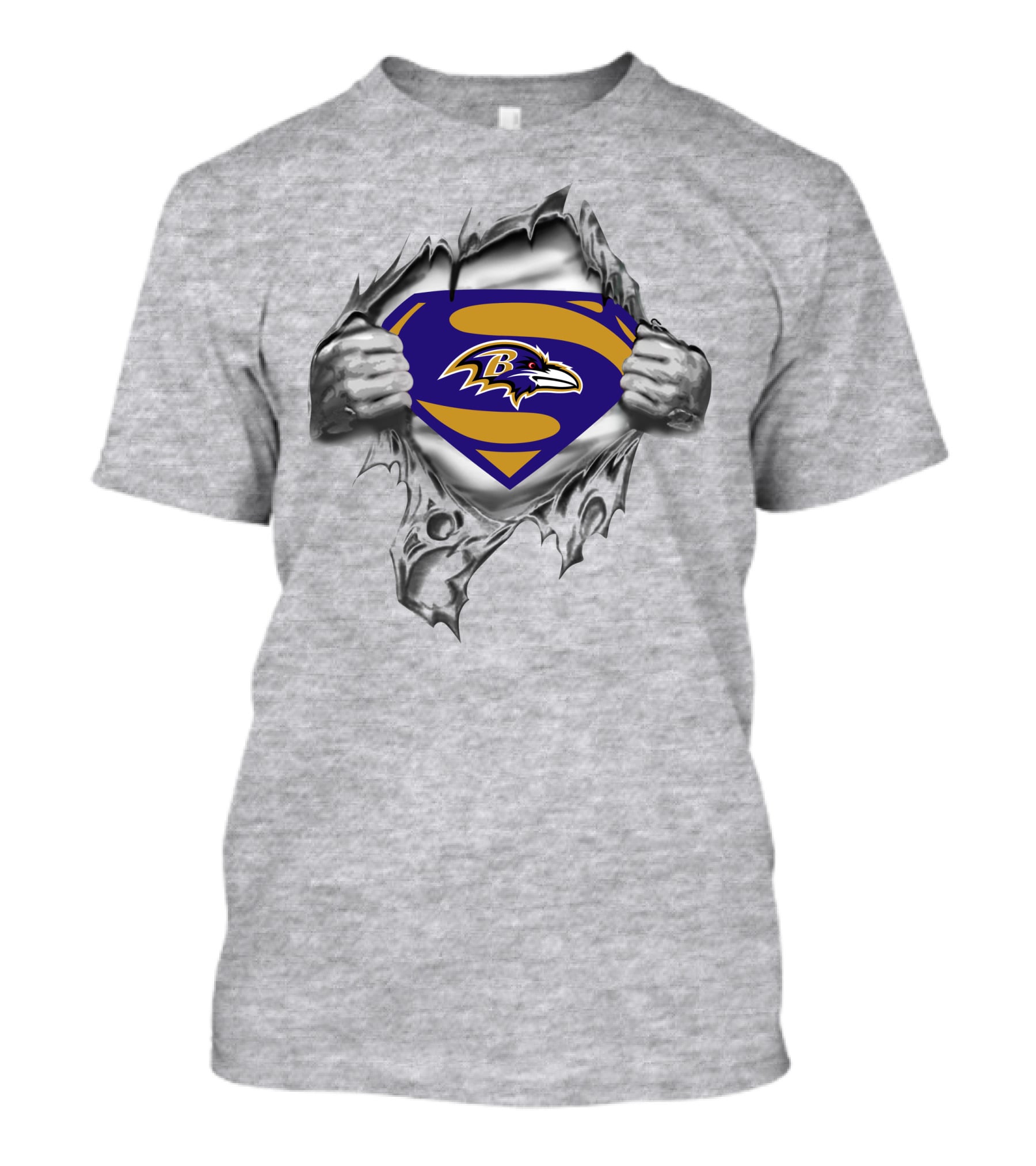 Baltimore Ravens Superman Logo Reveal T-Shirt