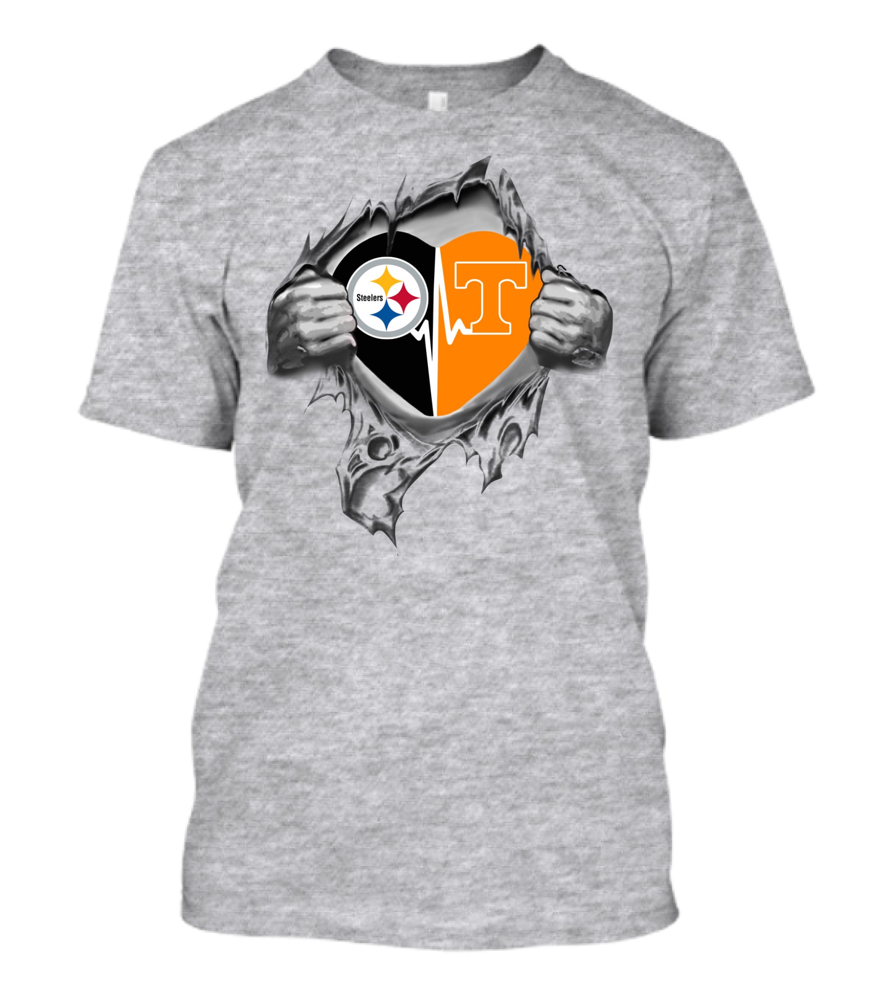 Steelers Tennessee Volunteers Heart T-Shirt