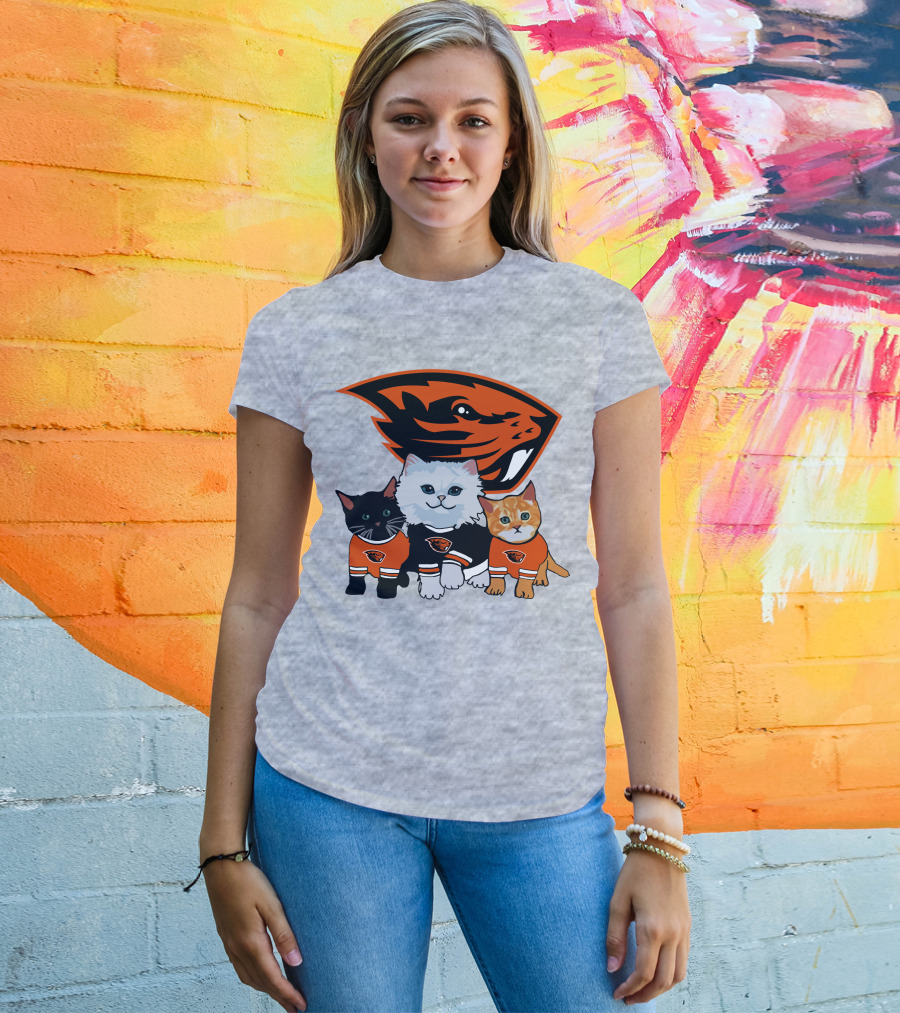 Oregon State Beavers Cats In Team Jerseys T-Shirt