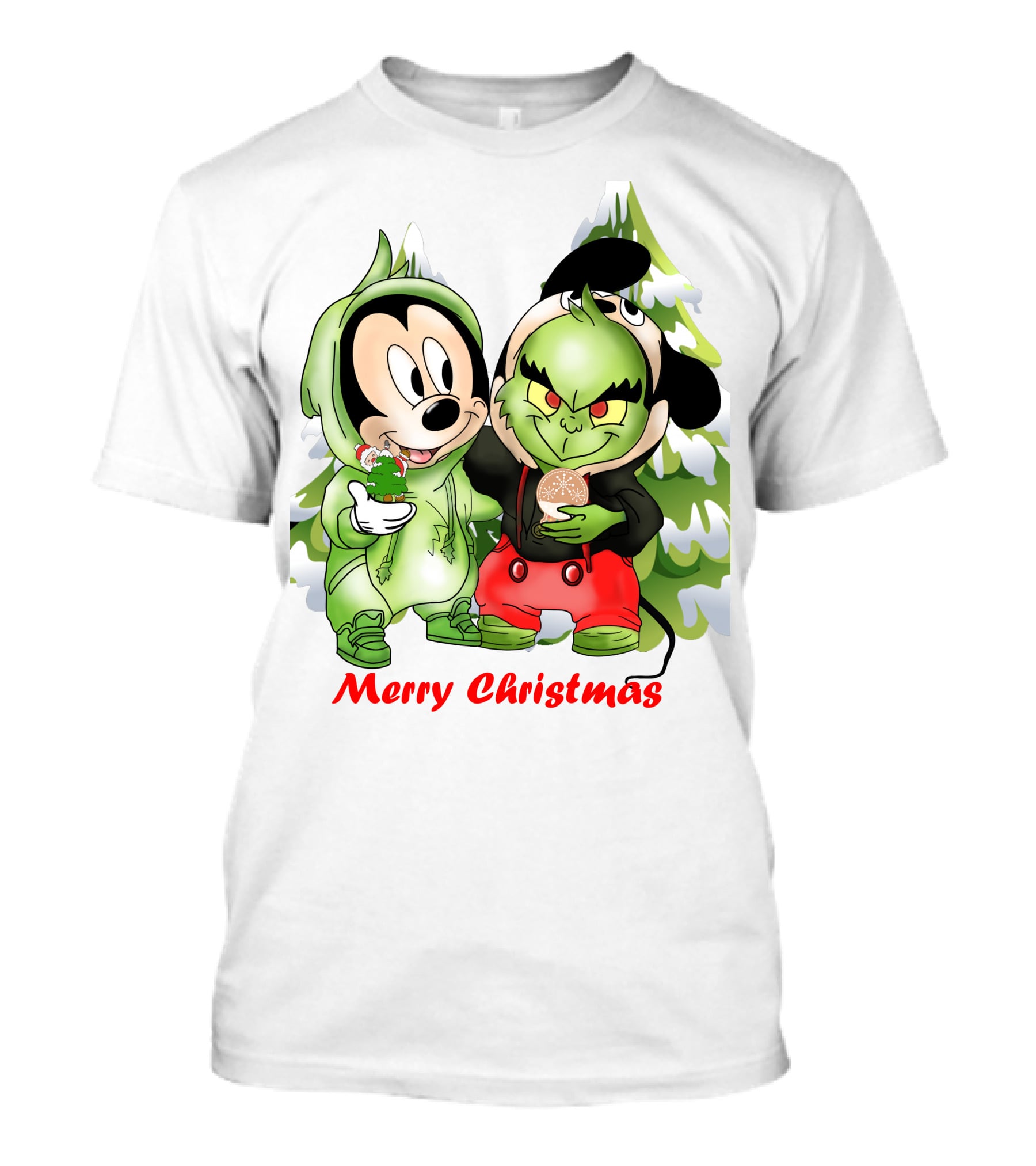 Merry Christmas The Grinch And Mickey T-Shirt