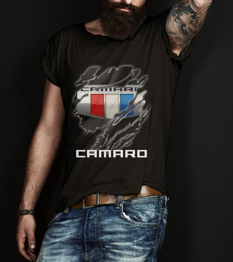 Camaro Tricolor Badge With Claw Marks T-Shirt