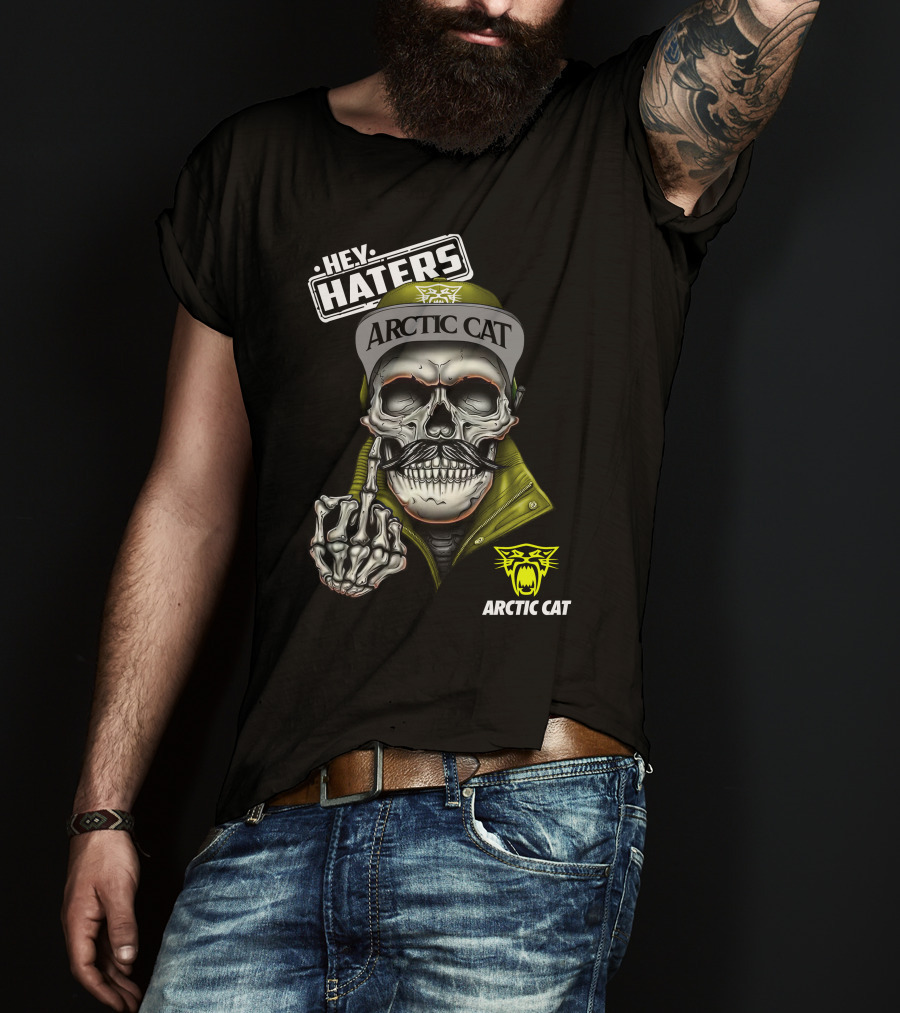 Hey Haters Arctic Cat Skull With Arctic Cat T-Shirt