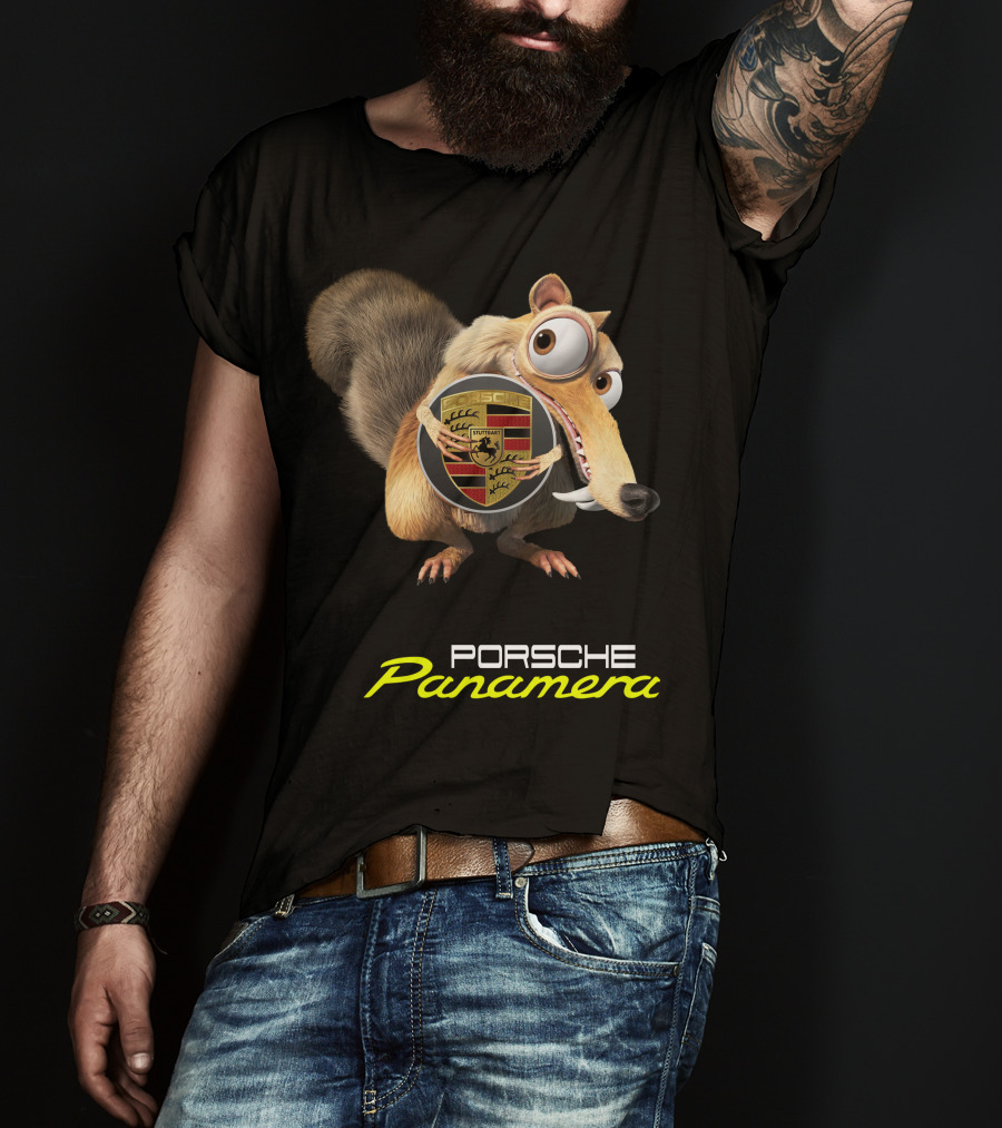 Porsche Panamera Scrat Holding Emblem T-Shirt