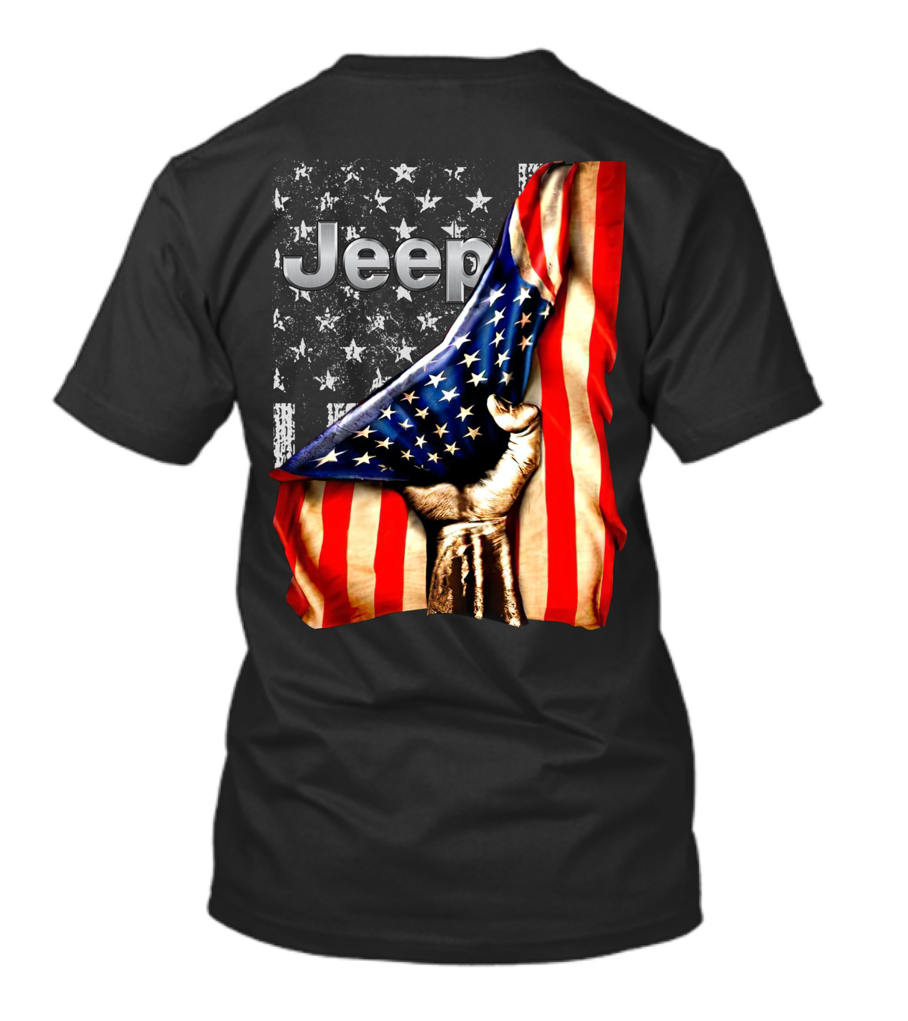 Jeep American Flag Stars And Stripes Hand T-Shirt