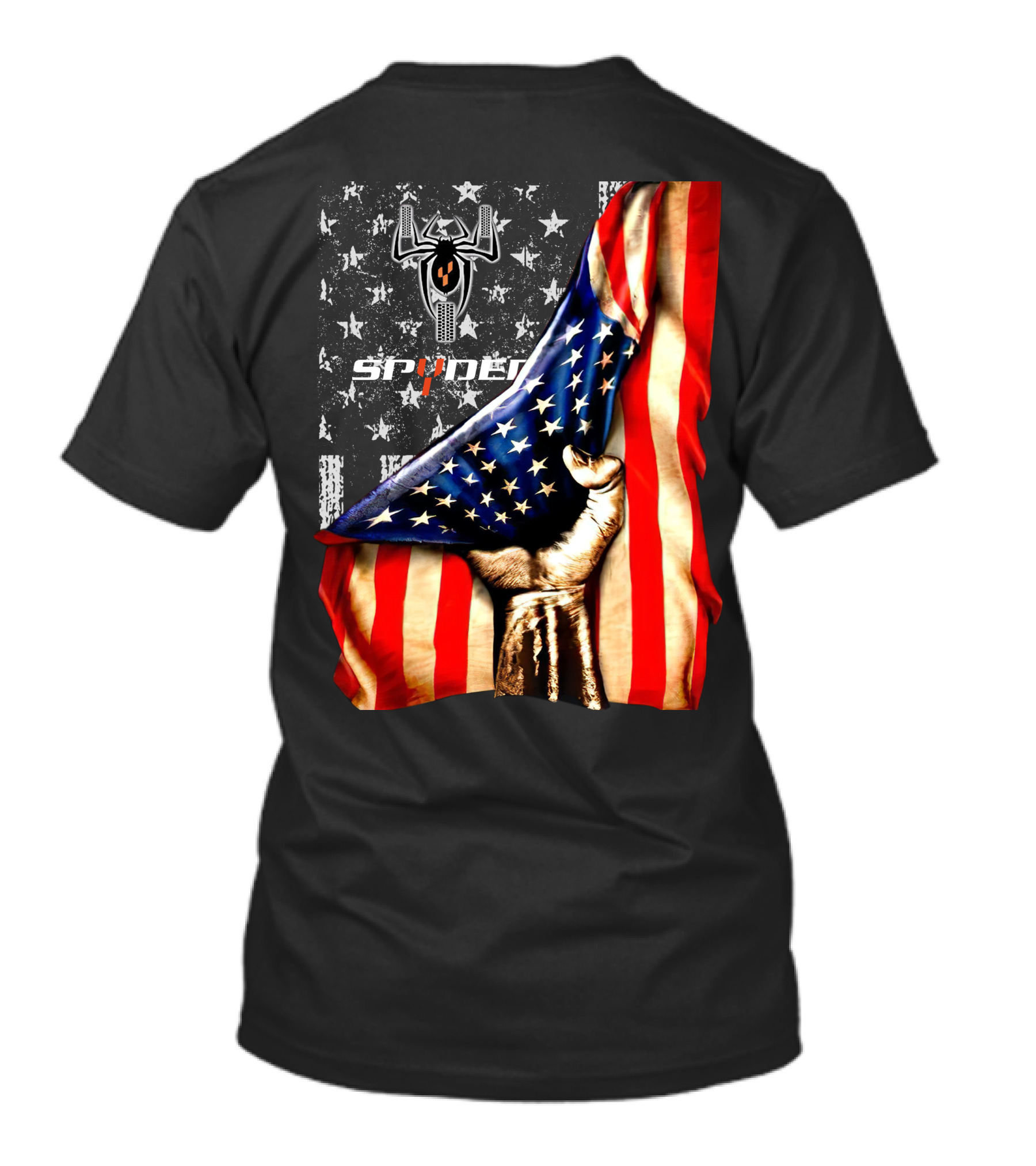Spyder Spider Logo American Flag Hand Grasping T-Shirt