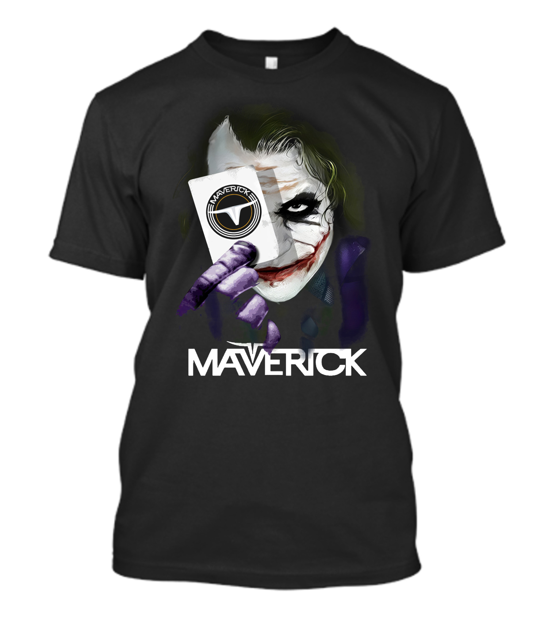 Maverick Card Joker With Iconic Face And Text T-Shirt