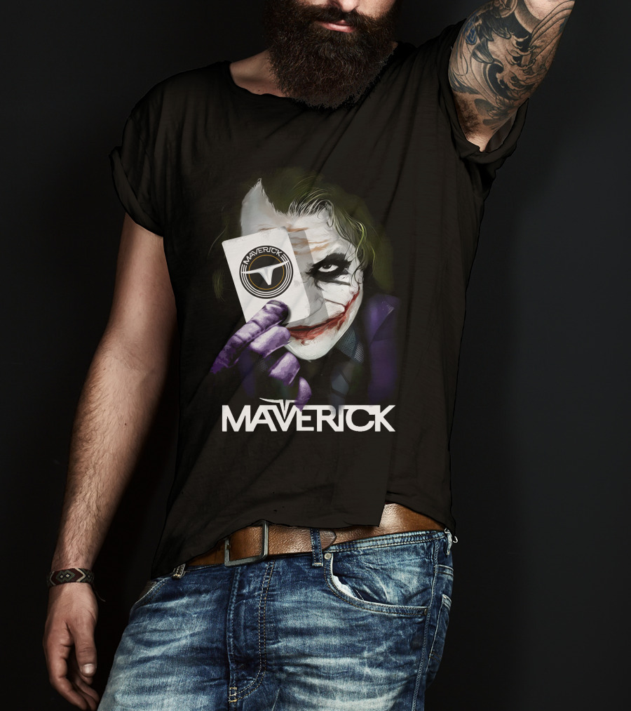 Maverick Card Joker With Iconic Face And Text T-Shirt