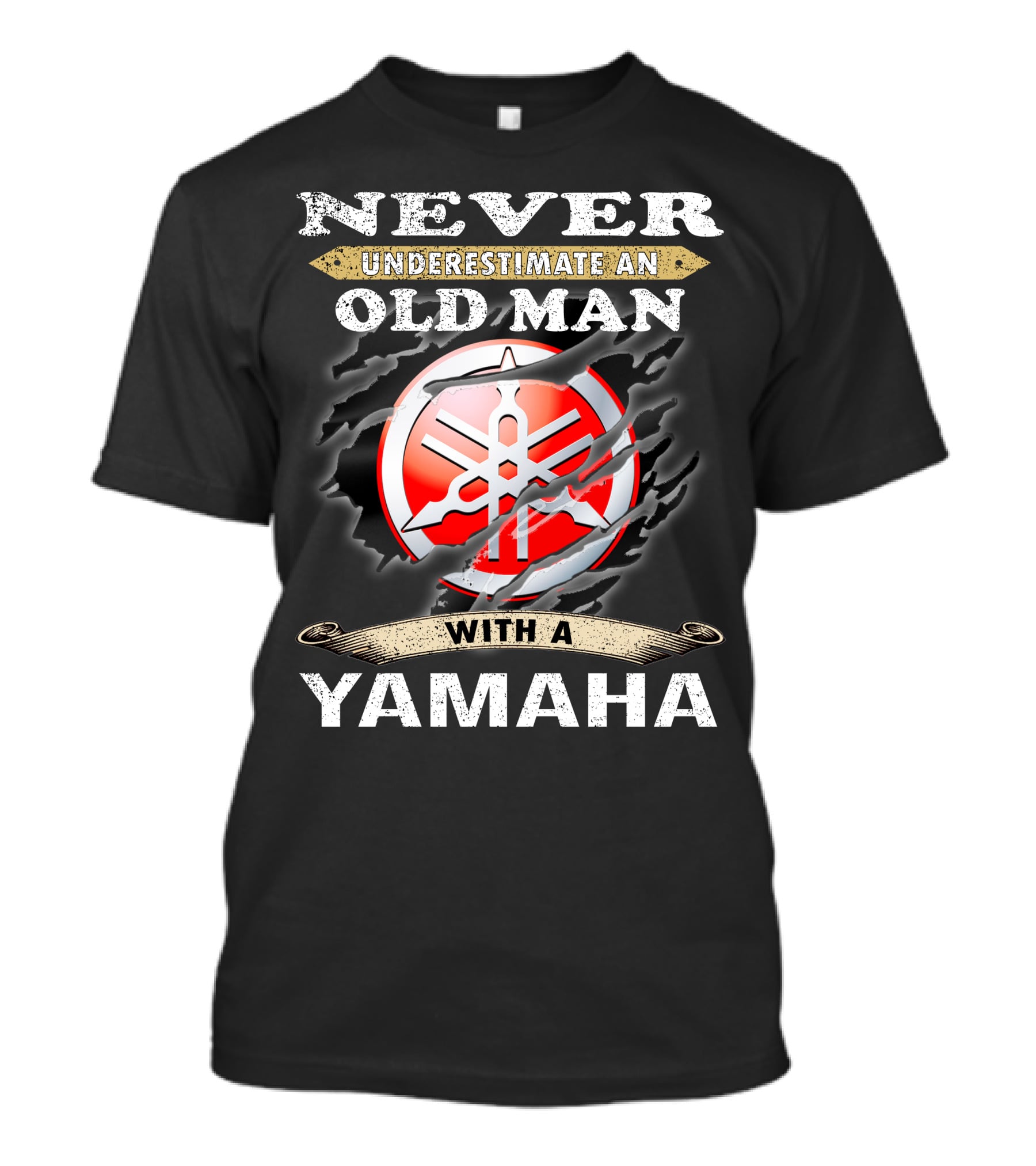 Never Underestimate An Old Man With A Yamaha T-Shirt