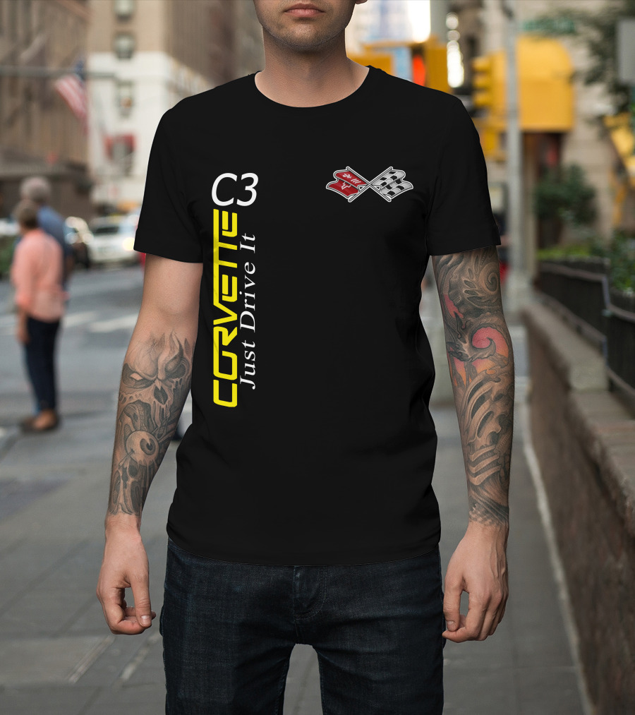 Corvette C3 Just Drive It Flag T-Shirt