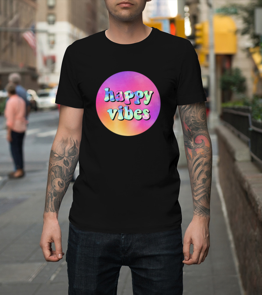 Happy Vibes Colorful Tie-Dye T-Shirt