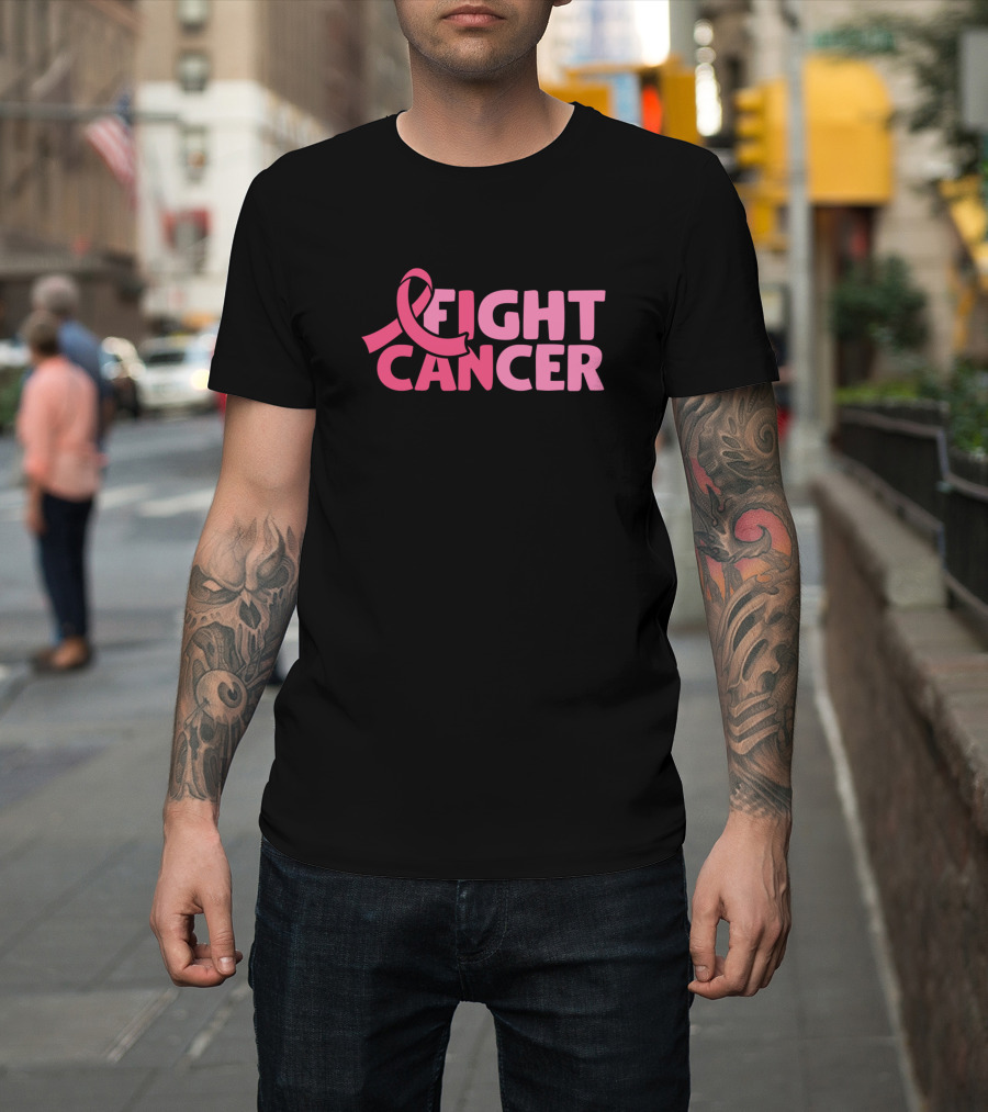 Fight Cancer Pink Ribbon Breast Cancer Awareness T-Shirt