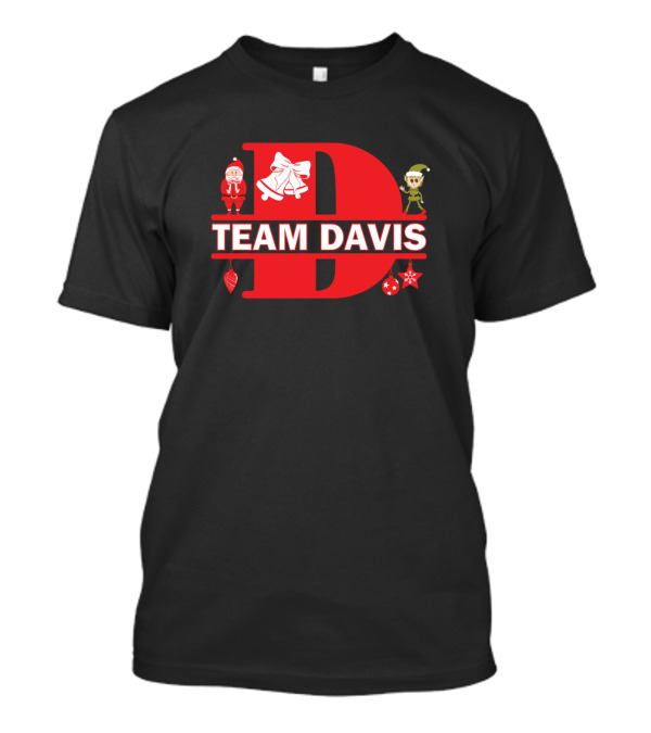 Team Davis Holiday Santa Elf Ornament Family T-Shirt