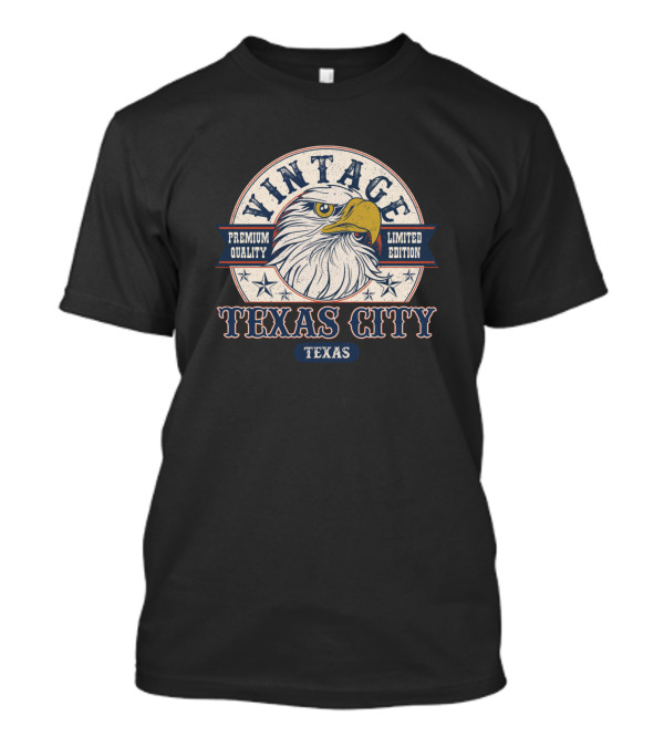 Vintage Eagle Texas City Texas T-Shirt