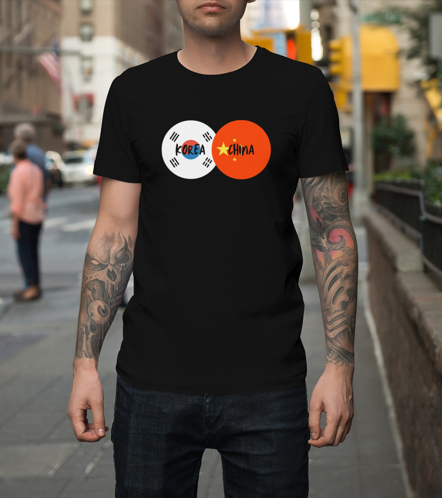 Korea China Flags Friendship T-Shirt