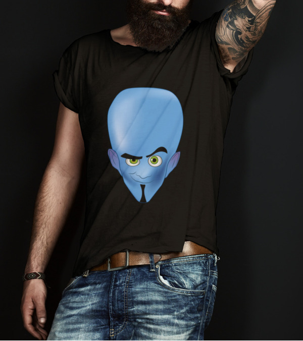 Megamind Blue Head With Green Eyes T-Shirt