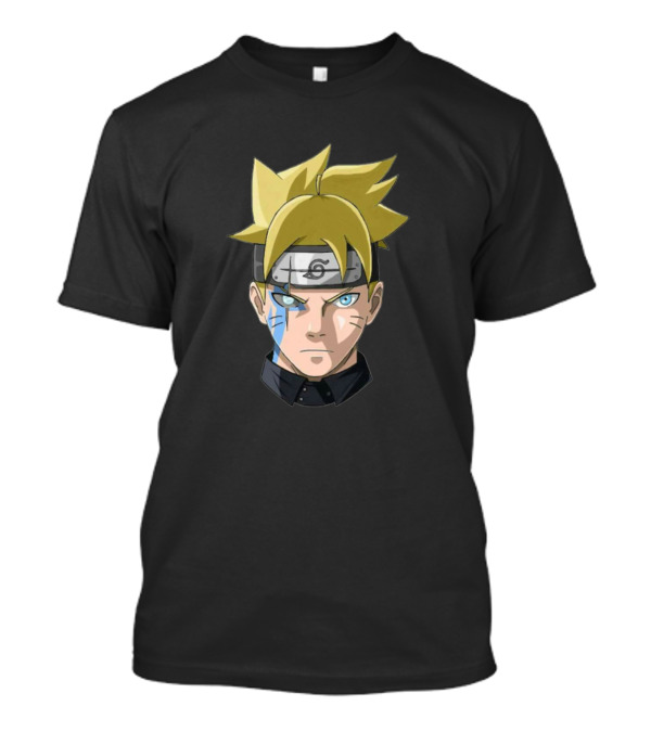 Boruto Uzumaki Anime Face Headband Lightning Eye T-Shirt